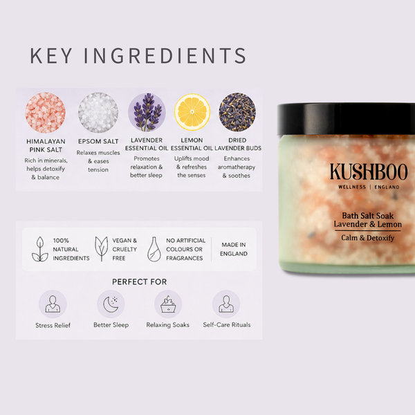 Lavender & Lemon Salt Soak (350g)