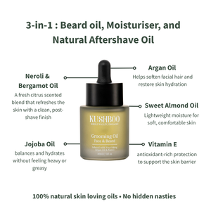 Grooming Oil  - Aftershave / Moisturiser / Beard Oil - Travel Size