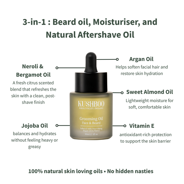 Grooming Oil  - Aftershave / Moisturiser / Beard Oil - Travel Size